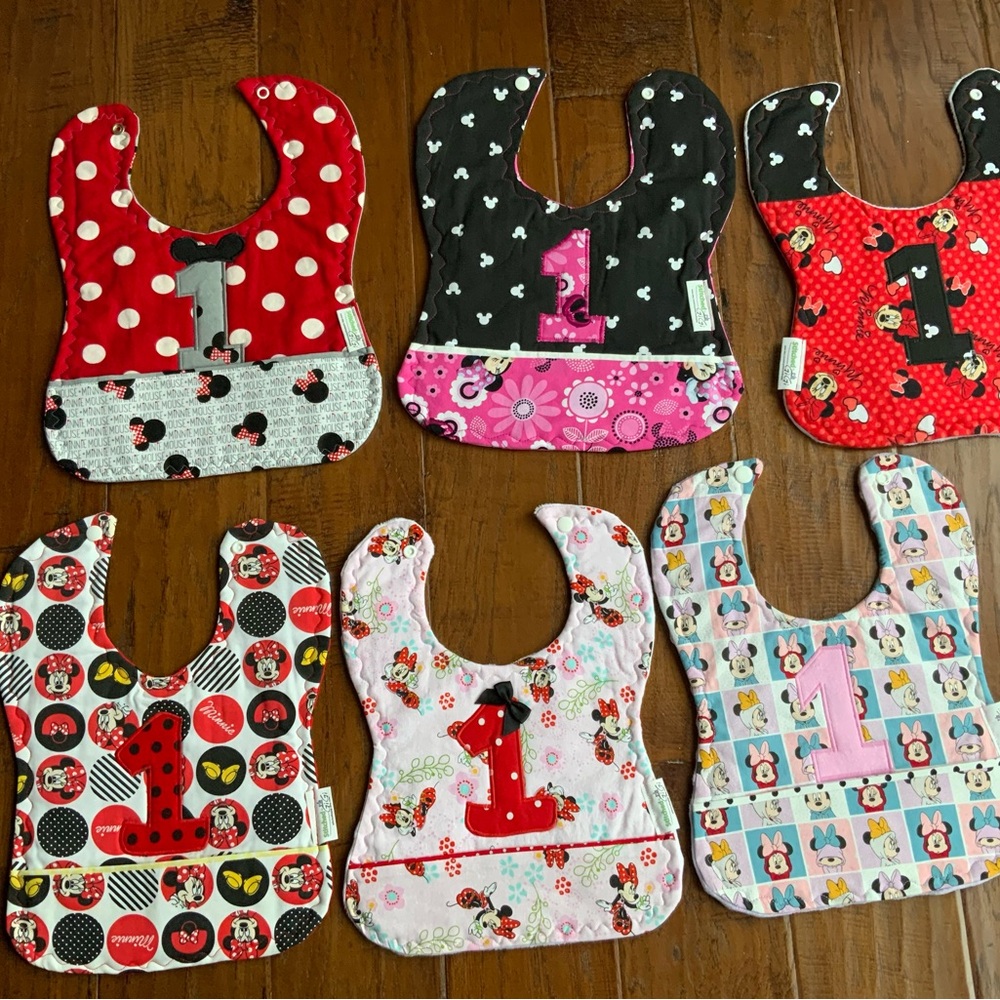 Minnie Mouse Homemade 1ST birthday Bibs